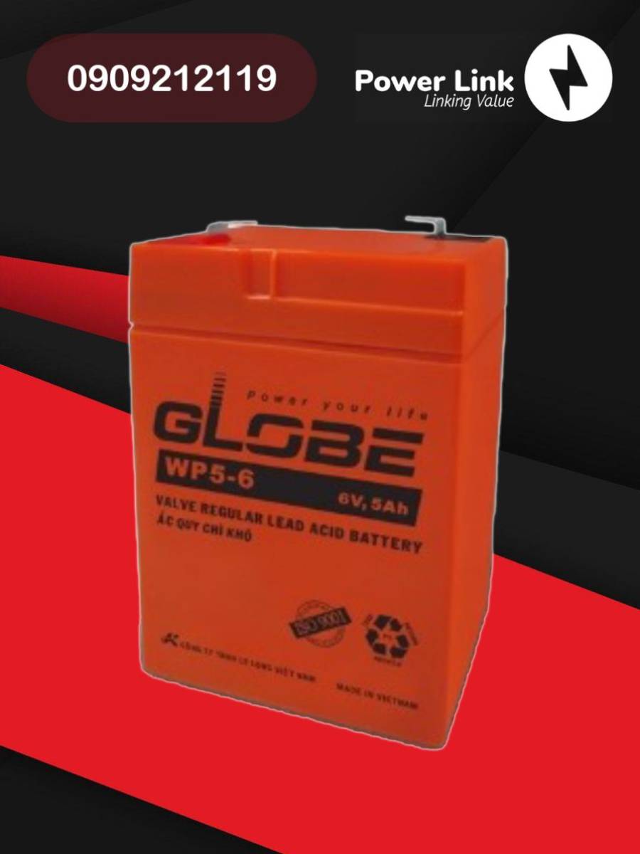 Ắc quy kín khí (VRLA AGM)  GLOBE WP5-6, F1